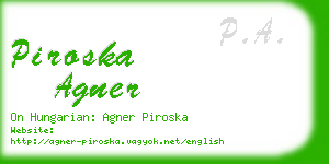 piroska agner business card